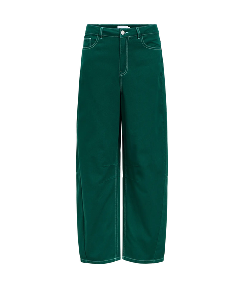 Mio Andrea Mw Cropped Twill Jeans 144 - Turquoise