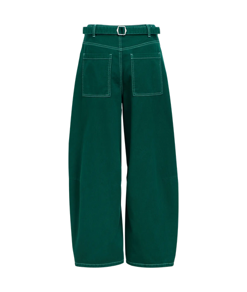 Mio Andrea Mw Cropped Twill Jeans 144 - Turquoise
