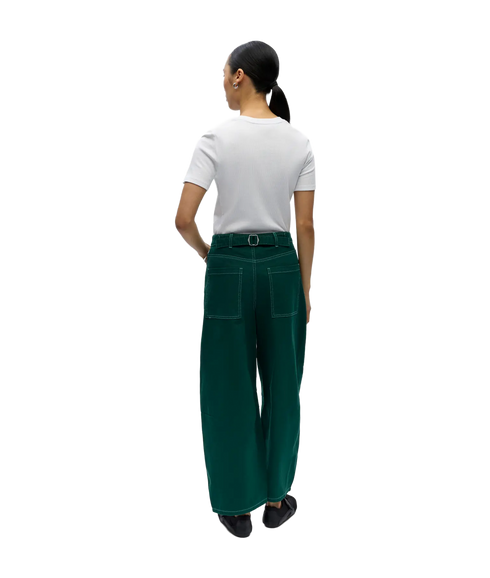 Mio Andrea Mw Cropped Twill Jeans 144 - Turquoise