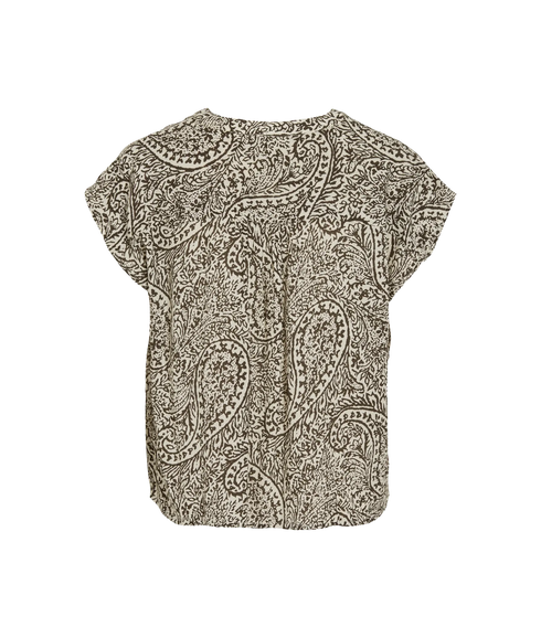 Jinke Zia V-Neck Ss Top-Brown