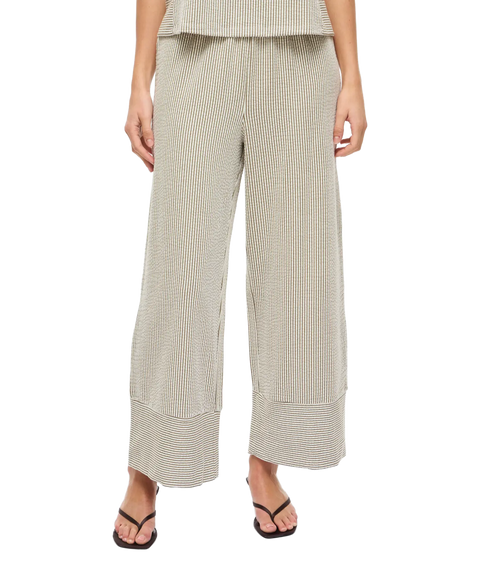 Striplo 7/8 H/W Wide Pants-Brown