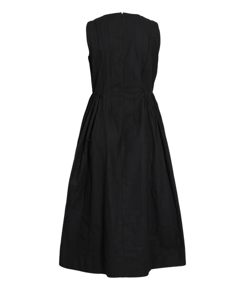 Jimba O-Neck S/L Midi Dress-Black
