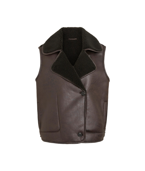 Kadera S/L Shearling Vest - Brown
