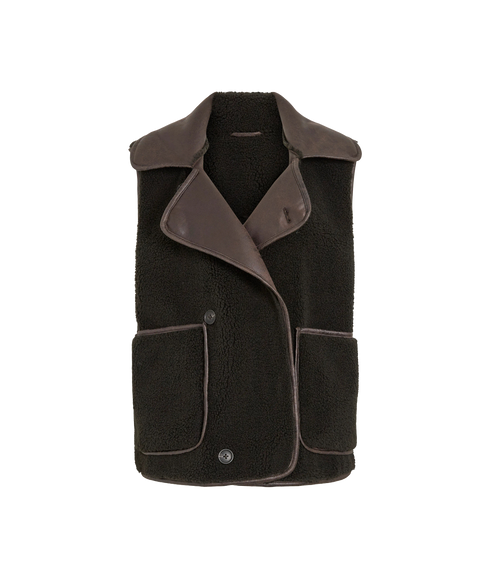 Kadera S/L Shearling Vest - Brown