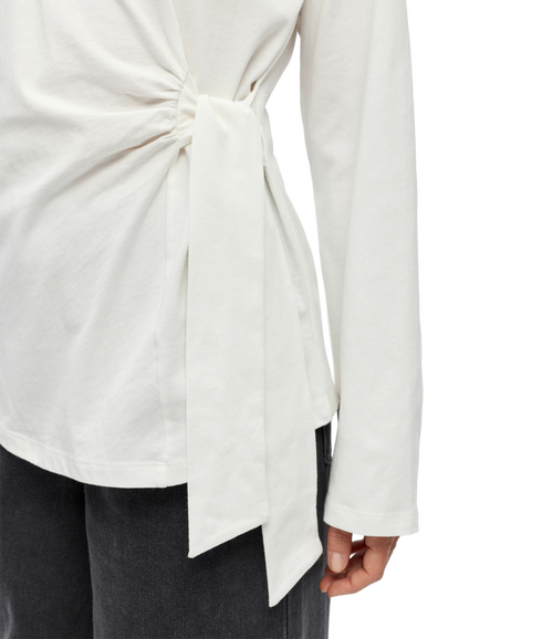 Gima Kaija LS Re Tie T-Shirt - White
