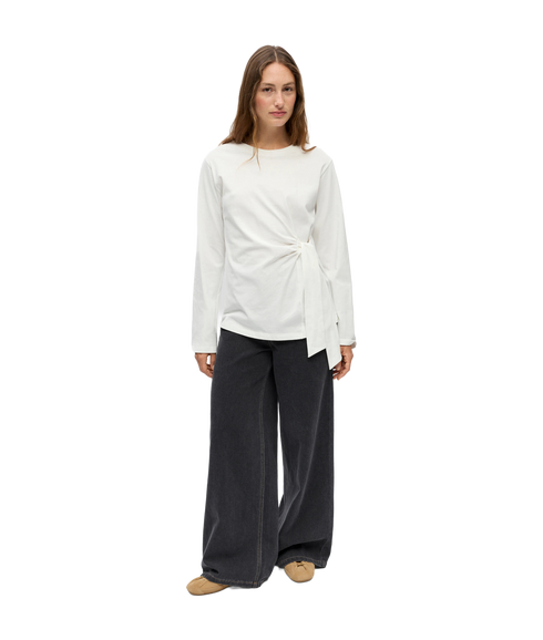 Gima Kaija LS Re Tie T-Shirt - White