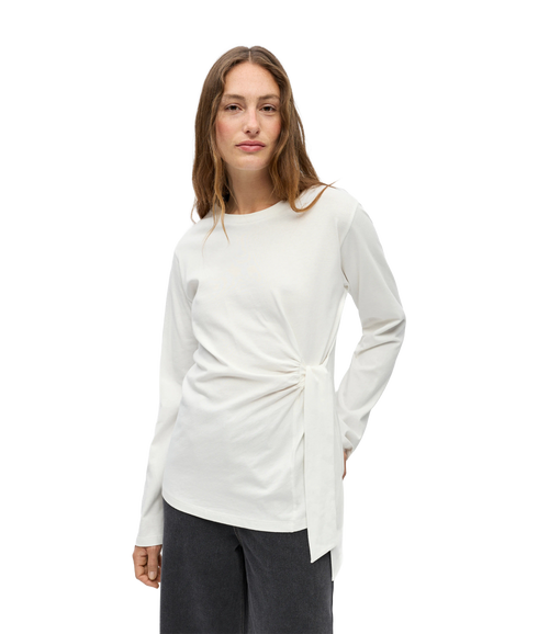 Gima Kaija LS Re Tie T-Shirt - White