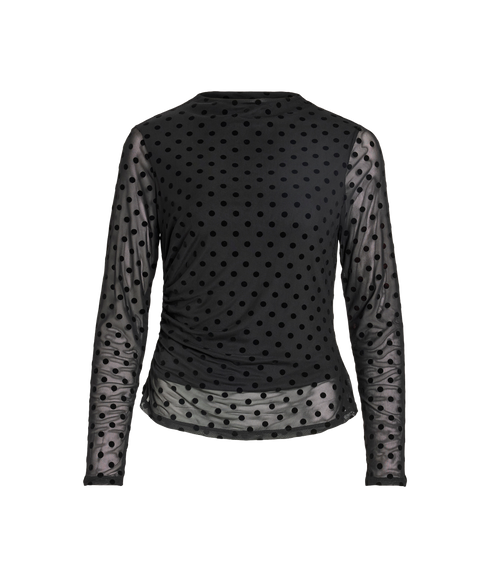 Rikke LS Funnel Neck Top -- Black