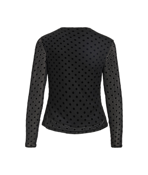Rikke LS Funnel Neck Top -- Black