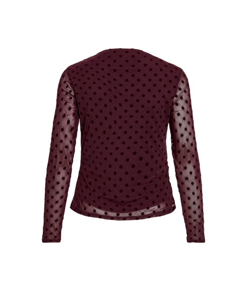 Rikke LS Funnel Neck Top -- Red