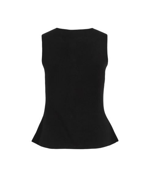 Gabe O-Neck Waistcoat Knit - Black