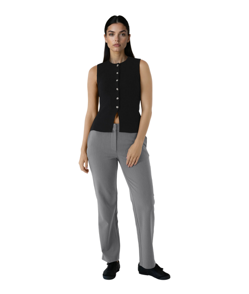 Gabe O-Neck Waistcoat Knit - Black
