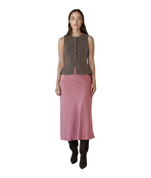 Gabe O-Neck Waistcoat Knit - Grey
