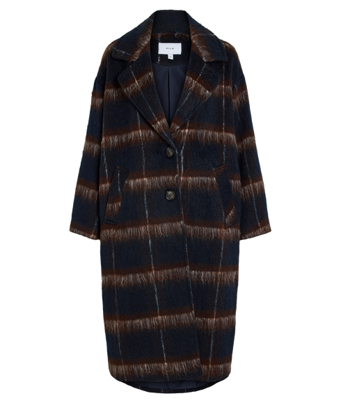 Melon LS Check Coat - Blue