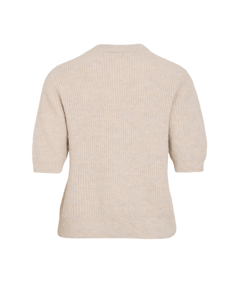 Itza O-Neck 2/4 Bow Knit Top/Bfs - Brown