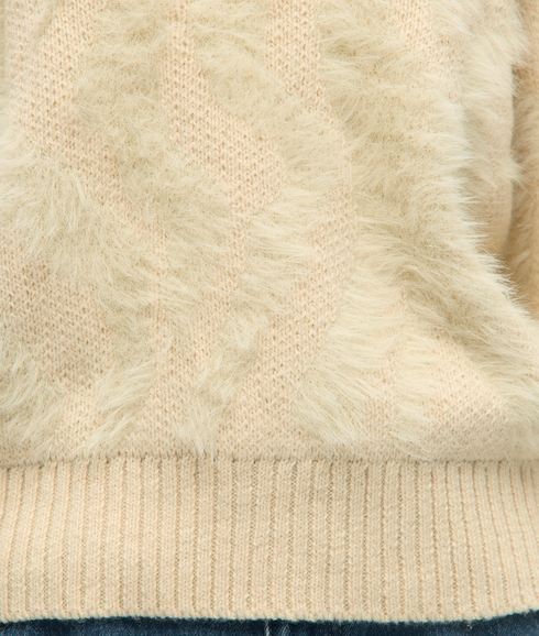 Hollow LS Re Knit Pullover- Grey