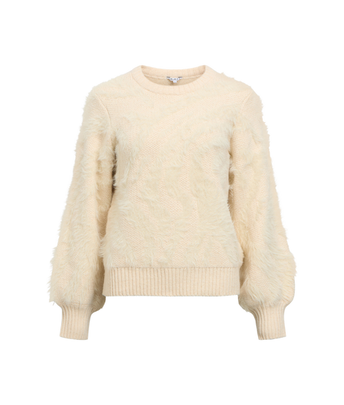 Hollow LS Re Knit Pullover- Grey