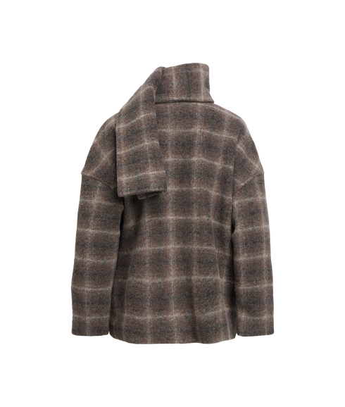 Maise LS Scarf Jacket - Brown