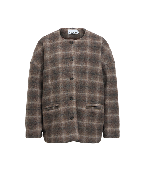 Maise LS Scarf Jacket - Brown