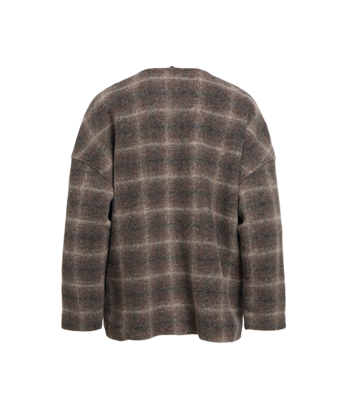 Maise LS Scarf Jacket - Brown