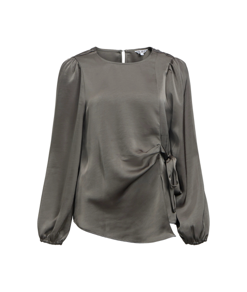 Chilli LS Re O-Neck Top- Grey