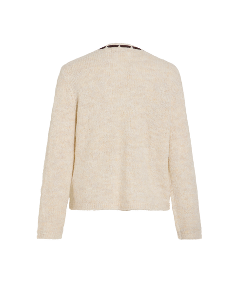 Naye V-Neck LS Detail Knit Top - Brown