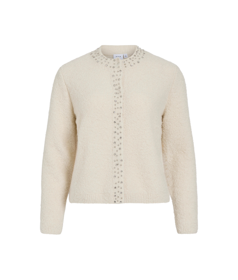 Shelby O-Neck LS Knit Cardigan - Grey