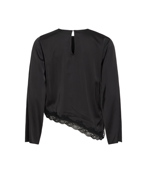 Onara Lace LS Blouse - Black