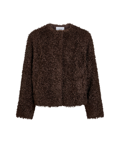 Majda LS Teddy Short Jacket - Brown