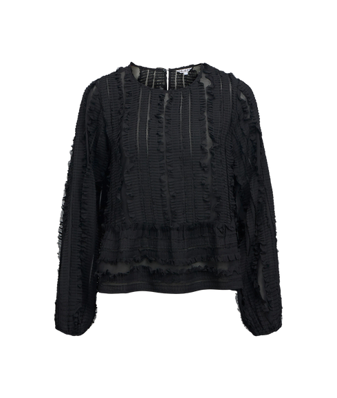 Fever LS Re O-Neck Top - Black