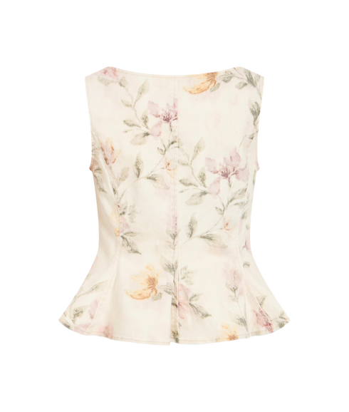 Chia S/L Peplum Top - Grey