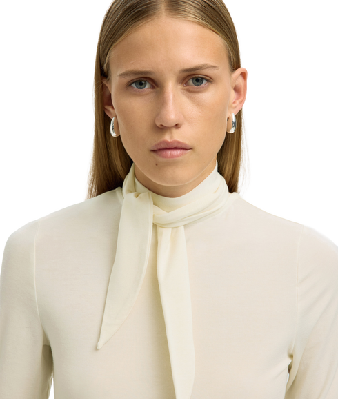 Lina Lano Ls High Neck Top - White