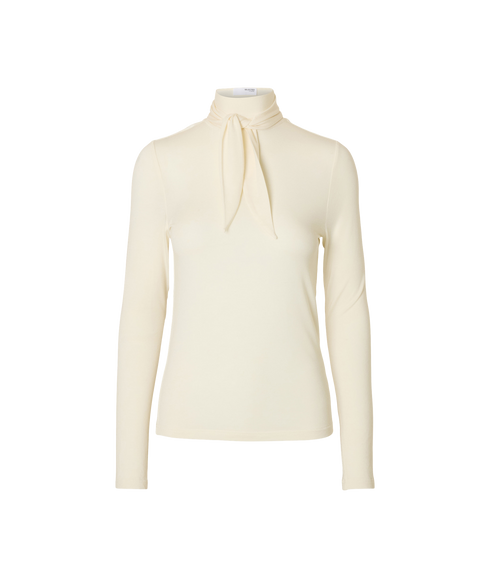 Lina Lano Ls High Neck Top - White