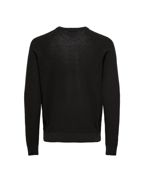 Hay Reg Ls Structure Crew Knit Life - Coffee Bean