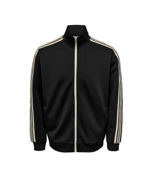 Riber Rlx Ls Zip Stripe Track Sweat - Black