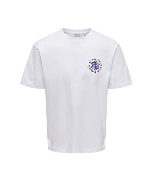 Fred Claude Rlx Ss Tee - Bright White Art Will Save The World