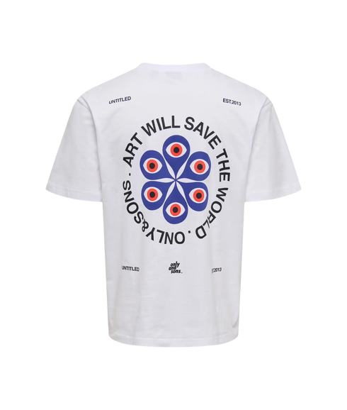 Fred Claude Rlx Ss Tee - Bright White Art Will Save The World