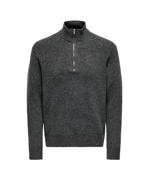 Move Reg Brushed Half Zip Knit - Twill Melange