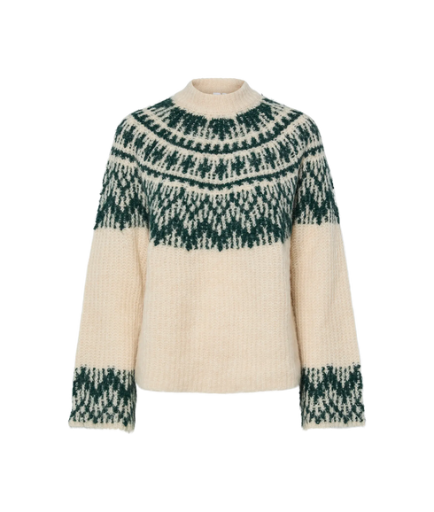 Liri Ls Wool Blend Knit Pullover - Birch Ponderosa Pine