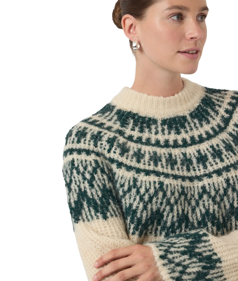 Liri Ls Wool Blend Knit Pullover - Birch Ponderosa Pine