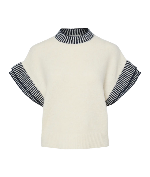 Telo Ss Knit Top S. - Birch Navy Blazer