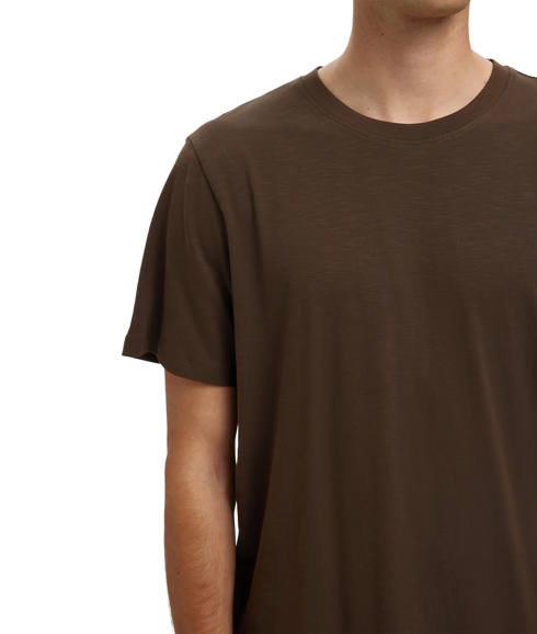 Aspen Slub Ss O-Neck Tee Noos - Demitasse
