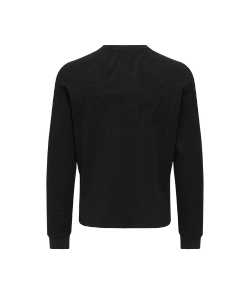 Tobie Reg LS Henley Tee - Black