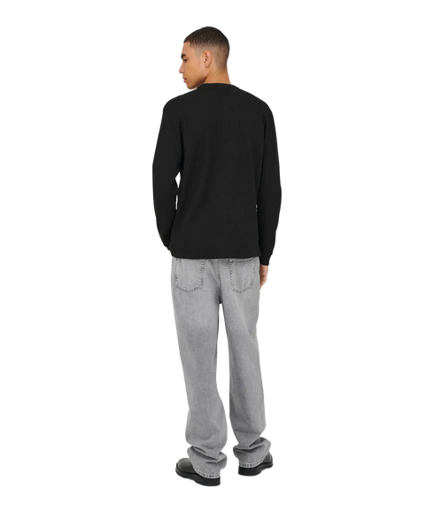 Tobie Reg LS Henley Tee - Black