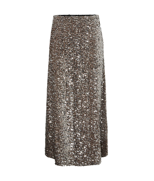 Kam Mw Ankle Skirt Jrs Bc - Morel Silver Sequins