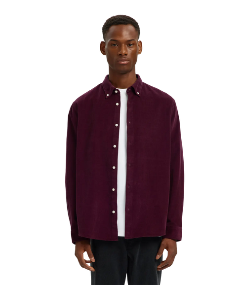 Regdanni Cord Bd Ls Shirt - Winetasting
