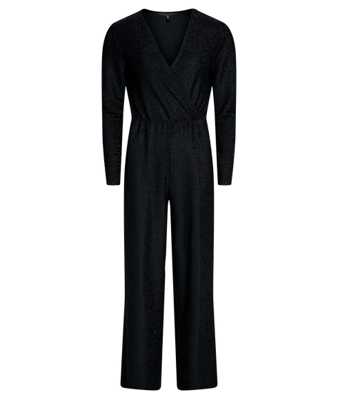 Rich L/S Glitter Jumpsuit Jrs - Black Silver Glitter
