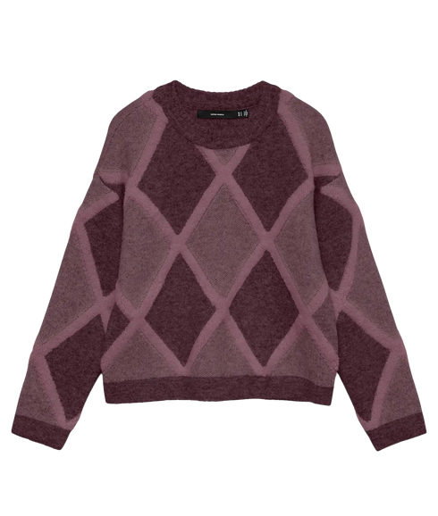 Argie Ls O-Neck Pullover - Winetasting/Rose Brown