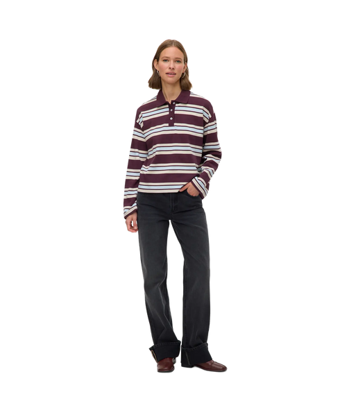 Lianna Ls Polo Top Box Jrs Ga - Oatmeal Mira