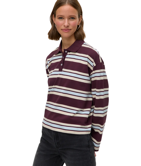 Lianna Ls Polo Top Box Jrs Ga - Oatmeal Mira